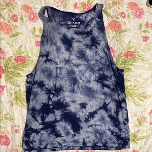 American Eagle Outfitters Blue Tie-Dye Tank
